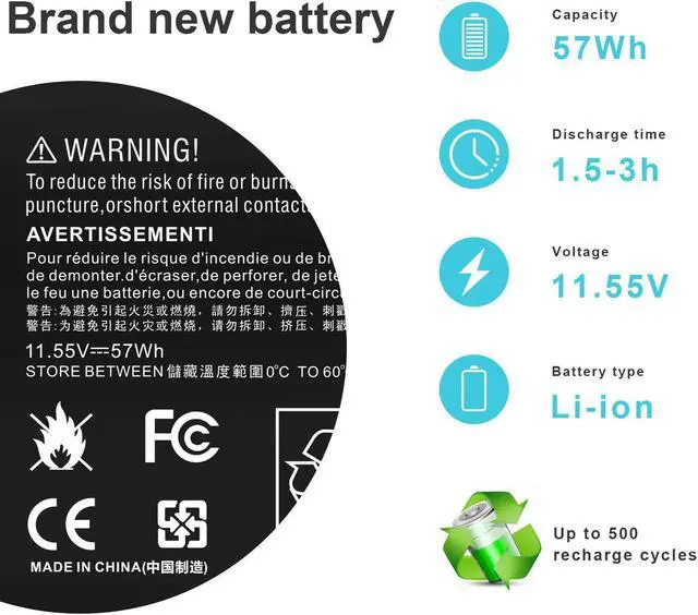 Alt view image 3 of 5 - 11.55V Battery for HP OM03XL OMO3XL 0MO3XL OM03057XL 863167-1B1 863167-171 863280-855