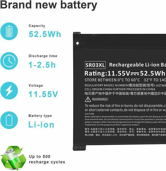 Alt view image 2 of 5 - 11.55V Battery for HP Pavilion 15-cx0034TX,15-cx0035TX,15-cx0037TX,15-cx0038TX,15-cx0040nr