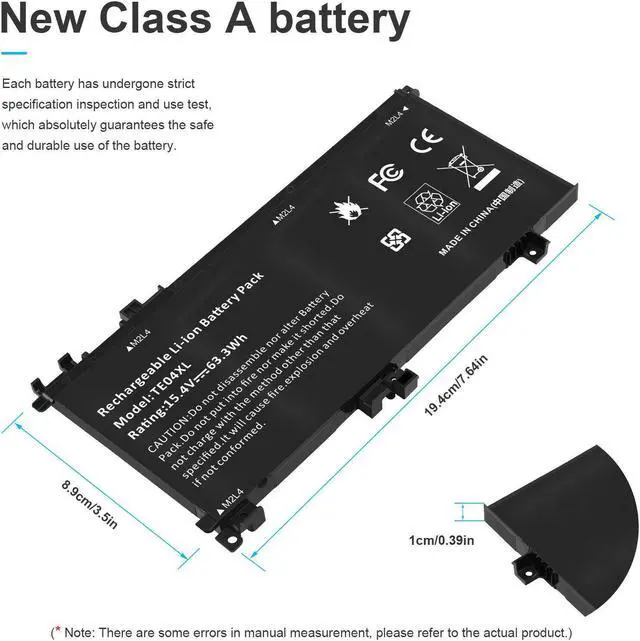 Alt view image 5 of 5 - 15.4V Battery for HP Omen 15-ax20015-ax250wm 15-ax210nr 15-ax243dx