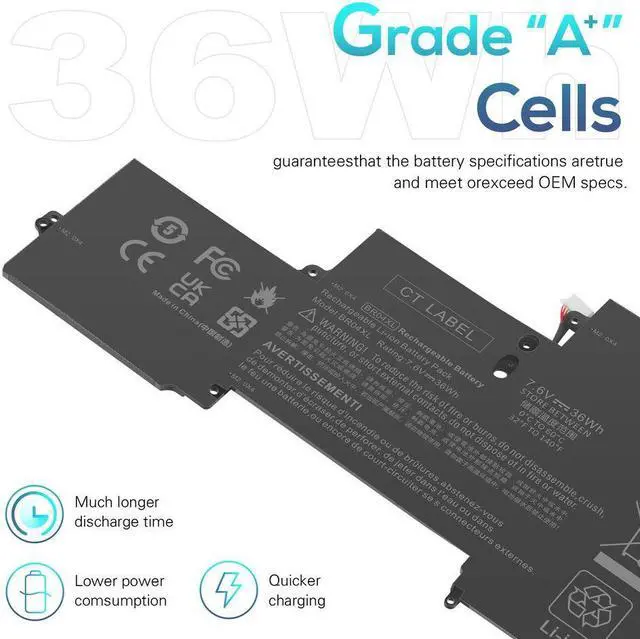 Alt view image 4 of 5 - 7.6V Battery for HP EliteBook Folio 1020 1030 G1 HSTNN-DB6M HSTNN-I26C
