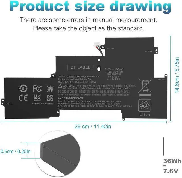 Alt view image 5 of 5 - 7.6V Battery for HP EliteBook Folio 1020 1030 G1 HSTNN-DB6M HSTNN-I26C