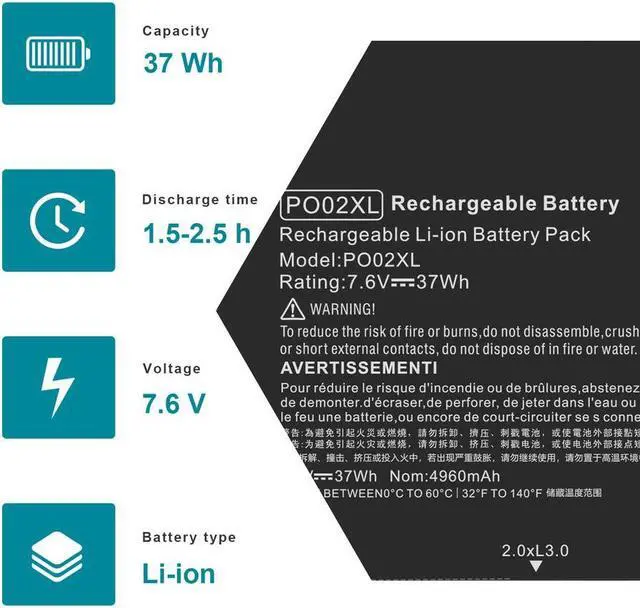 Alt view image 2 of 5 - 7.6V Battery for HP Stream 11-R 11-R010NR 11-R014WM 11-R015WN 11-R015WM 11-Y 11-Y020WM 11-Y010WM