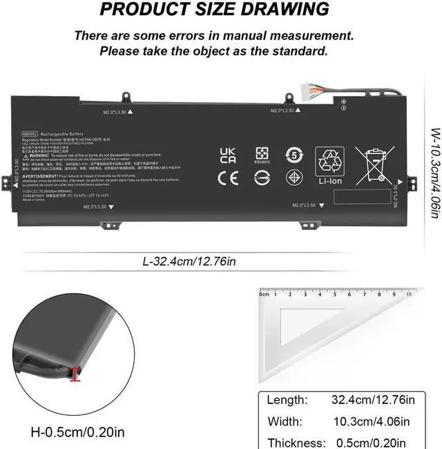 Alt view image 5 of 5 - 11.55V Battery for HP Spectre X360 15-BL000 15-BL0XX 15-BL000NA 15-BL000NG 15-BL001NA