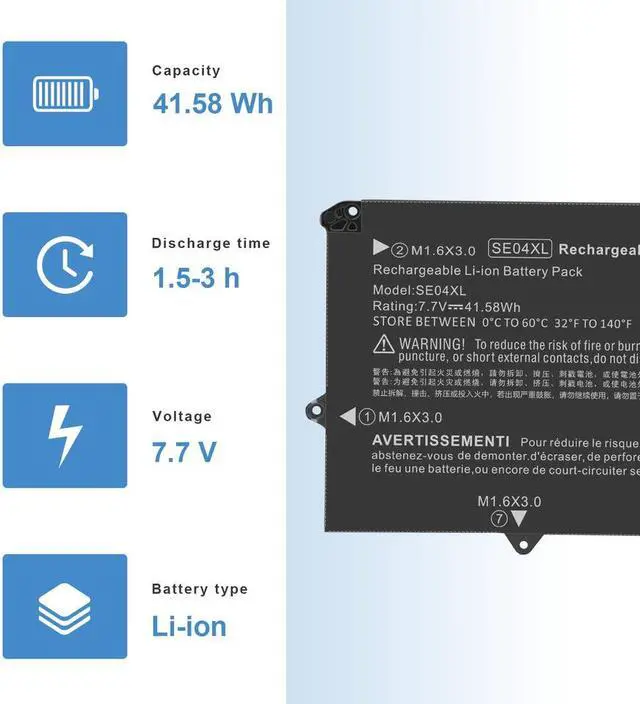 Alt view image 2 of 5 - 7.7V Battery for HP 860724-2B1 860724-281 849910-850 860724-2C1 860708-855