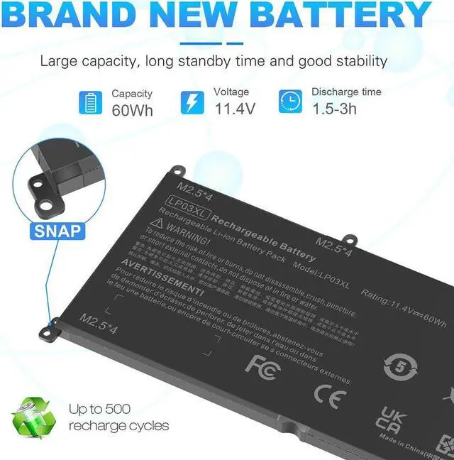 Alt view image 2 of 5 - 11.4V Battery for HP Envy 15-AE016TX 15-AE017TX 15-AE018TX 15-AE019TX 15-AE020TX