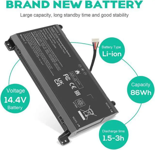 Alt view image 3 of 5 - 12-Pin 14.6V Battery for HP OMEN 17-an040TX 17-an041TX 17-an042TX 17-an043TX 17-an044TX