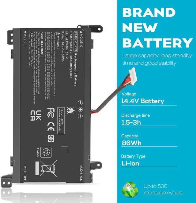 Alt view image 2 of 5 - 16-Pin 14.4V Battery for HP 922752-421 922753-421 922976-855 922977-855