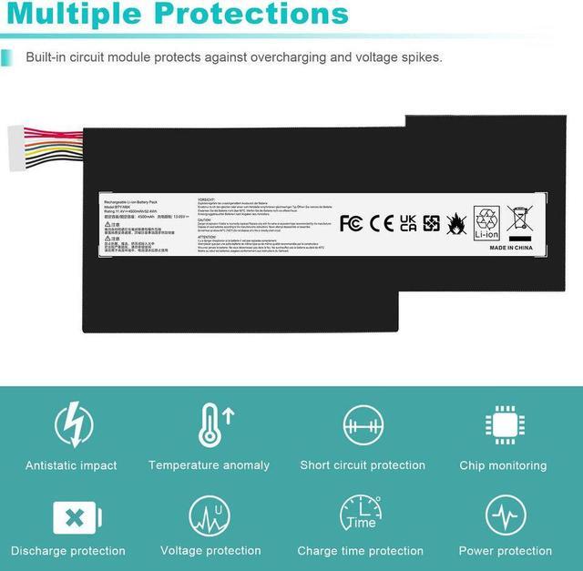 Alt view image 3 of 5 - 11.4V Battery for MSI BTY-M6K MS-17F2 MS-17B7 MS-16W1 MS-16R1