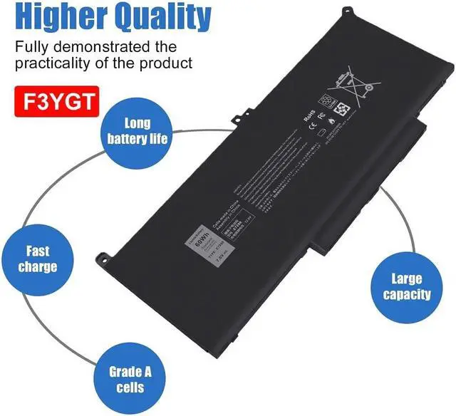 Alt view image 5 of 5 - 60Wh F3YGT Battery for Dell Latitude 13 7000 7380 7390 P28S P28S001 (not fit 7390 2-in-1)
