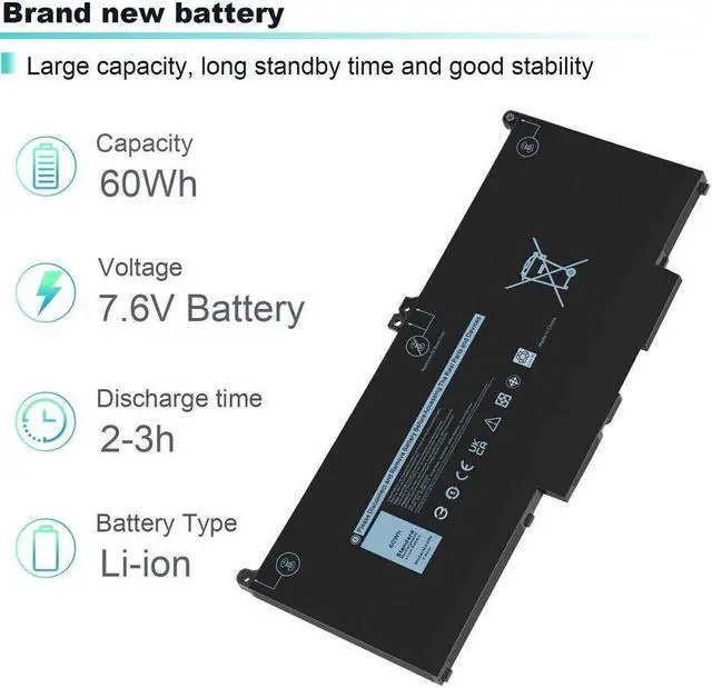 Alt view image 3 of 5 - 60Wh Battery for Dell P96G P96G001 P97G P97G001 P97G002 P99G P99G001 P100G