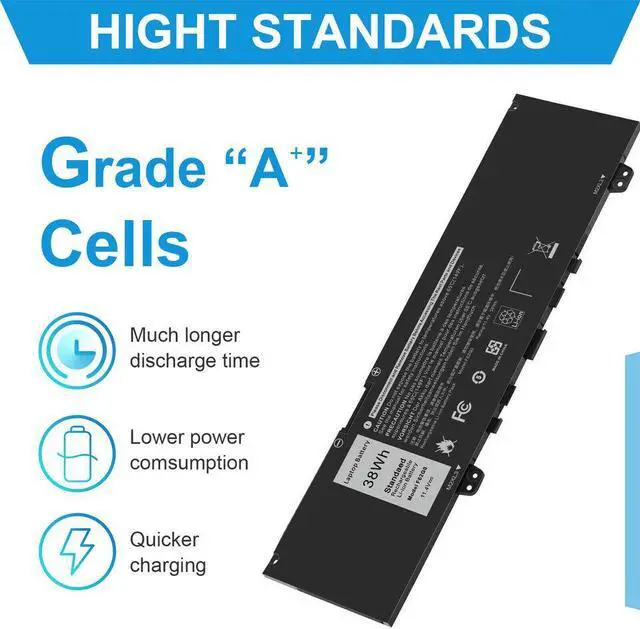 Alt view image 2 of 5 - 38Wh F62G0 Battery for Dell Inspiron 13 -5370-D2605S 13-5370-D2625P 13-5370-D2625S 13-5370-D2725S