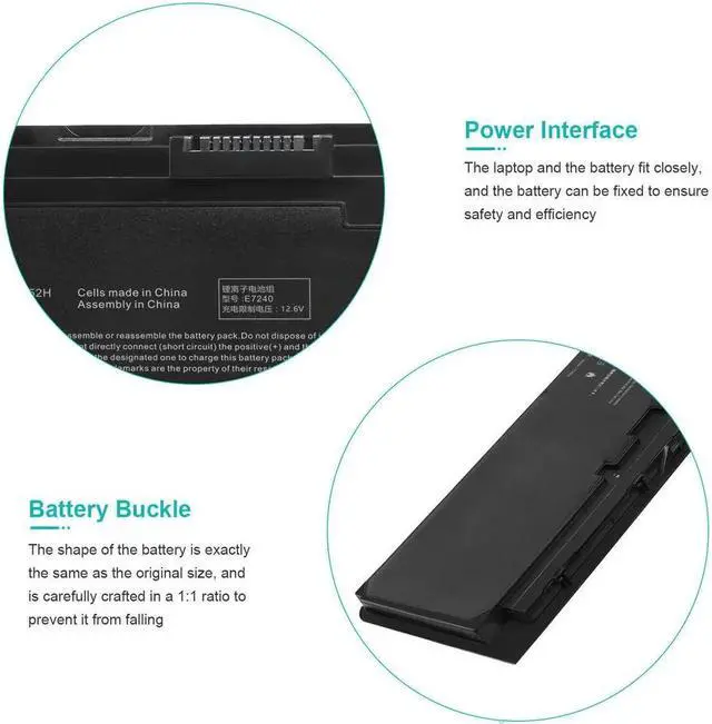 Alt view image 4 of 5 - 45Wh 7.4V WD52H Battery for Dell Latitude E7240 E7250