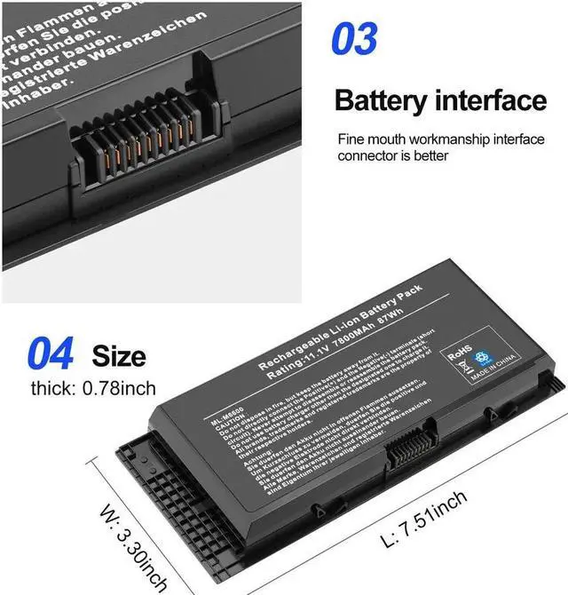 Alt view image 4 of 5 - 87Wh FV993 Battery for Dell Precision M4600 M4700 M4800 M6600 M6700 M6800