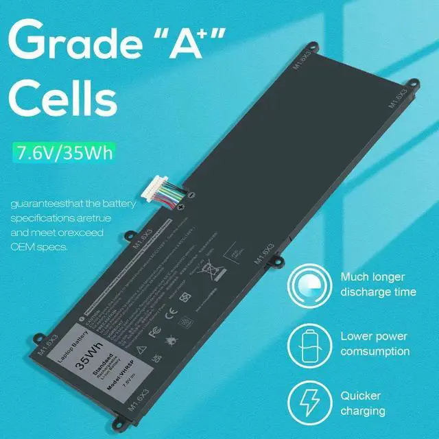 Alt view image 3 of 5 - 35Wh Battery for Dell VHR5P RHF3V 0RHF3V XRHWG 0XRHWG PRR5V 0PRR5V ZYVP1 0ZYVP1