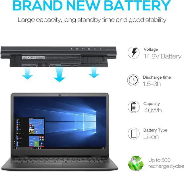 Alt view image 4 of 5 - 14.8V XCMRD Battery for Dell Inspiron 15 3542 3543 3541 3521 3537 3531 15R 5521 5537