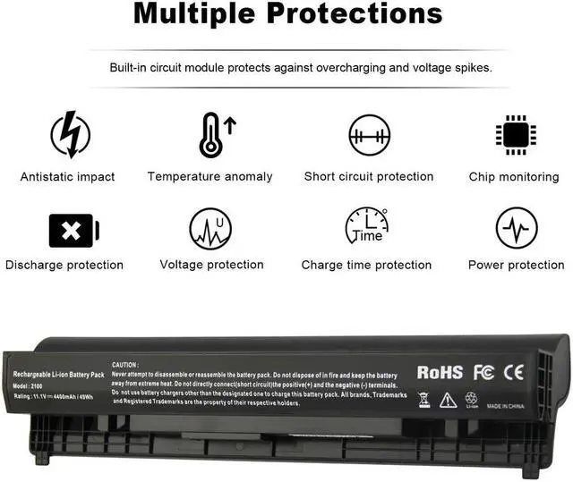 Alt view image 3 of 5 - 11.1V Battery for Dell 453-10042 4H636 6P147 F079N G038N J017N