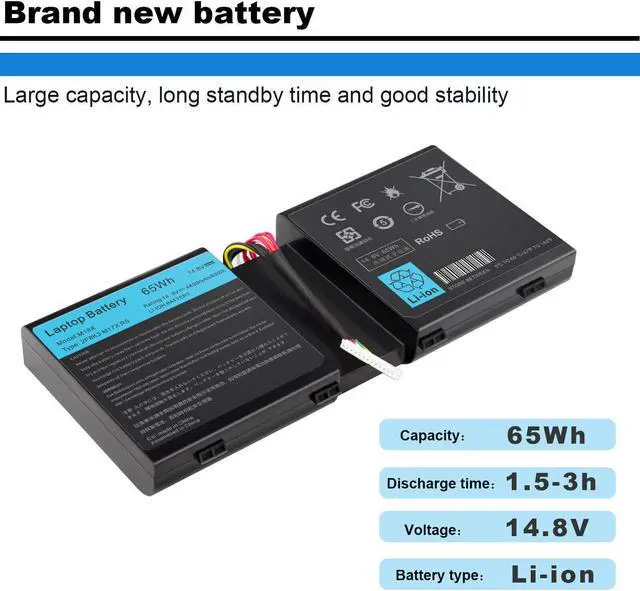 Alt view image 3 of 5 - 65W Battery for Dell 2F8K3 02F8K3 KJ2PX 0KJ2PX G33TT
