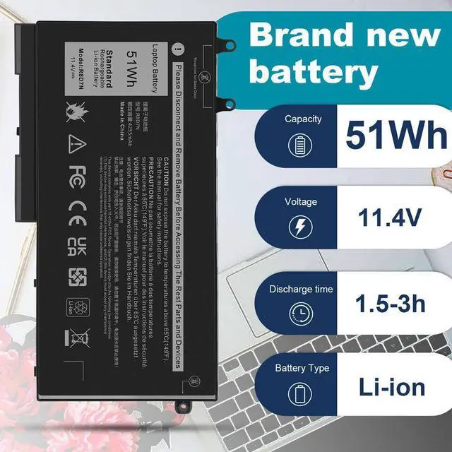 Alt view image 3 of 5 - 51Wh Battery for Dell Inspiron 7590 2-in-1 7591 2-in-1 7791 2-in-1 Series