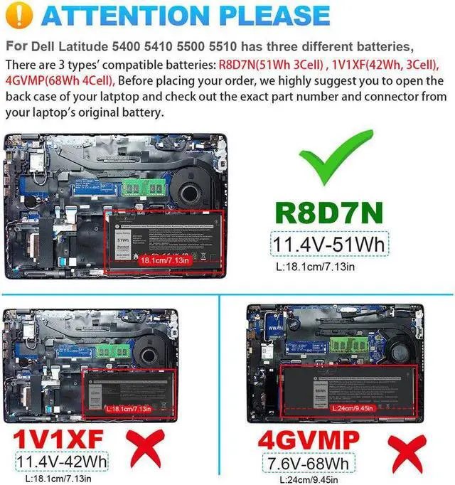 Alt view image 2 of 5 - 51Wh Battery for Dell Inspiron 7590 2-in-1 7591 2-in-1 7791 2-in-1 Series