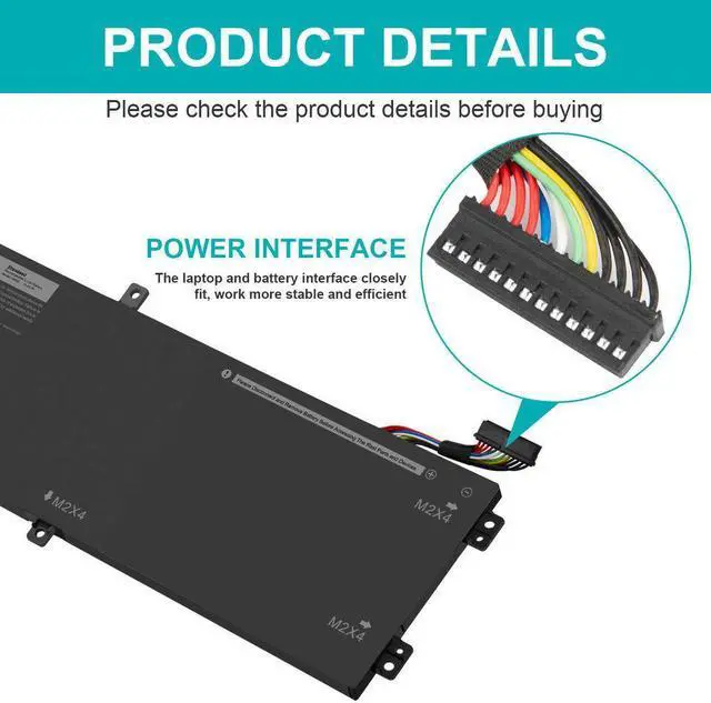 Alt view image 4 of 5 - 56Wh H5H20 Battery for Dell XPS 15 9550 9560 9570 Precision 5510 5520 5530 P56F P56F001