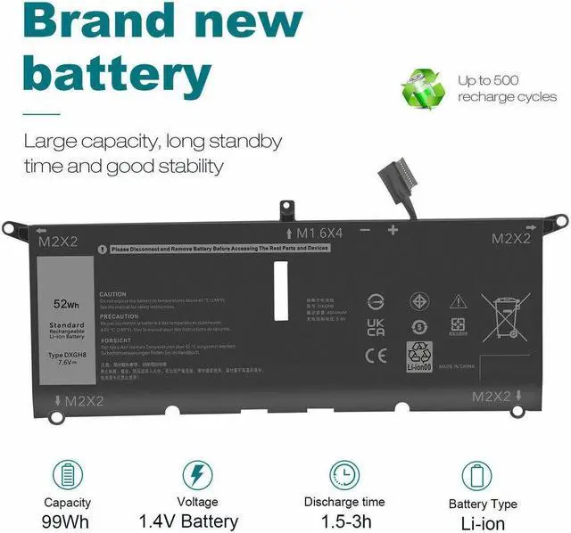 Alt view image 2 of 5 - 52Wh Battery for Dell P113G001 P114G001 P115G001 P82G001 P82G002