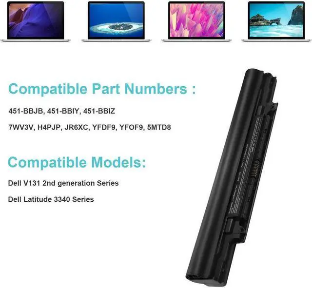 Alt view image 4 of 5 - 11.1V Battery for Dell 7WV3V H4PJP JR6XC YFDF9 YFOF9 5MTD8