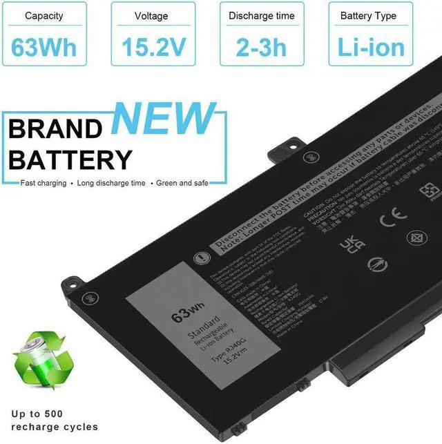 Alt view image 3 of 5 - 63Wh Battery for Dell Latitude 14 5420 5520 Precision 15 3560