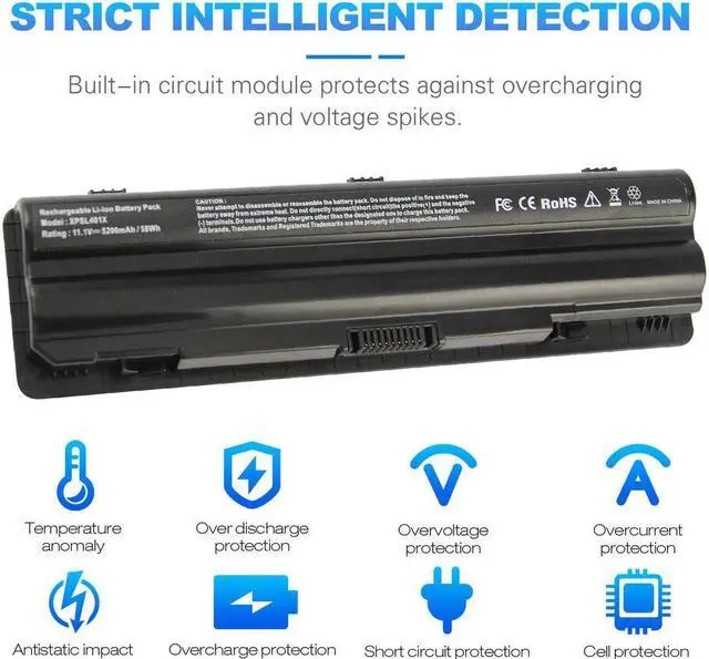Alt view image 3 of 5 - 11.1V Battery for Dell XPS 14 15 17 L401x L501x L502x L701x L702x L721x 15-1591
