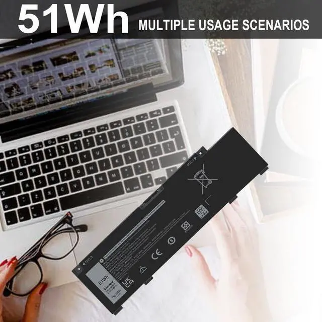 Alt view image 5 of 5 - 51W Battery for Dell 266J9 0415CG C9VNH 0PN1VN 0M4GWP