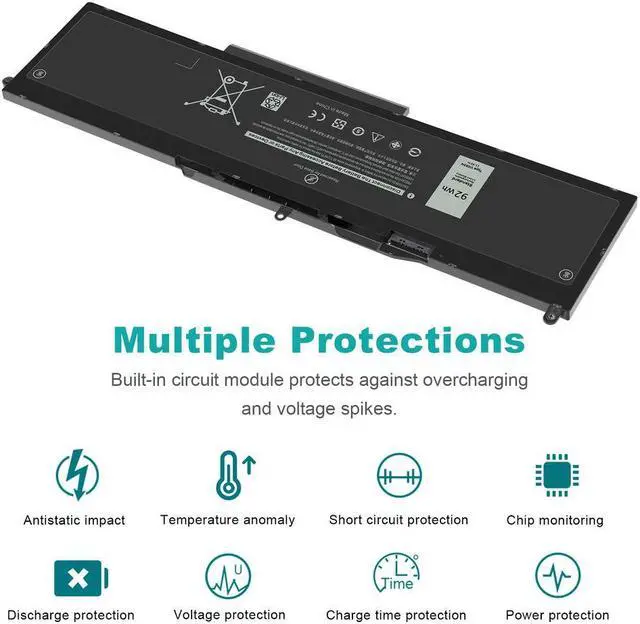 Alt view image 4 of 5 - 92W Battery for Dell Precision 15 3520 3530 M3520 M3530