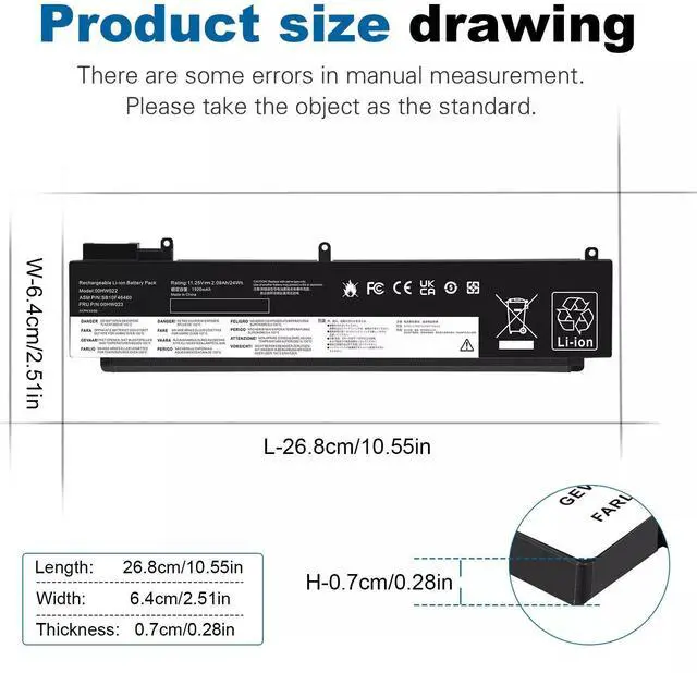 Alt view image 4 of 5 - 24W Battery for Lenovo ThinkPad T460s T470s SB10F46474 00HW037 SB10F46475