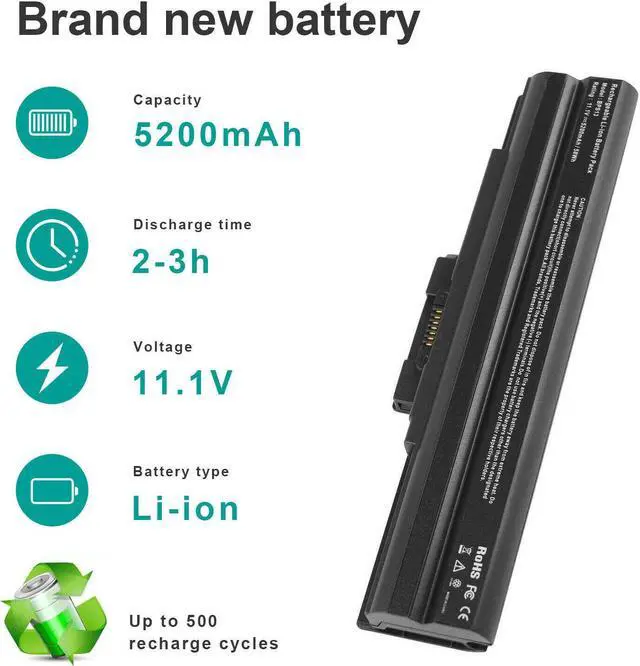 Alt view image 2 of 5 - 11.1V Battery for Sony VAIO VPCF12AFM VPCF12BFX VPCF133FX/B VPCF136FM