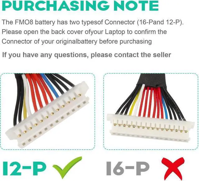 Alt view image 2 of 5 - 12-Pin 14.6V Battery for HP FM08 HSTNN-LB8B HSTNN-LB8A HQ-TRE TPN-Q195