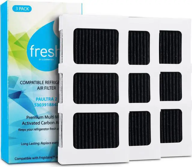 Main image of Paultra2 Frigidaire Refrigerator Air Filter Replacement, Compatible with: Pureair Ultra 2, Pure Air Ultra 2, Pureair Ultra ii, Electrolux 242047805, 5303918847, EAP12364179, 3 Pack -Fresh