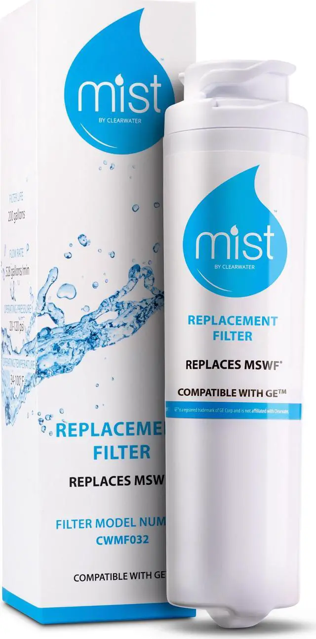 Main image of Mist MSWF Refrigerator Water Filter Replacement, Compatible with GE Models: 101820A, 101821B, 101821, 1 Pack - Mist
