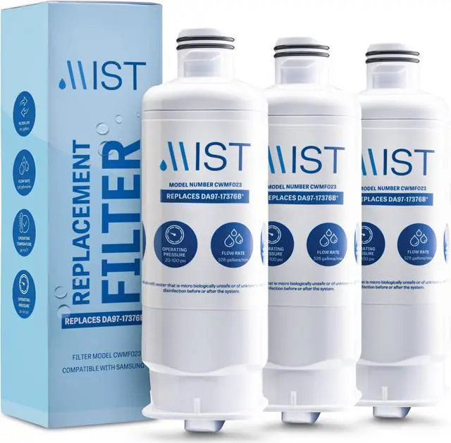 Main image of Mist DA97-17376B Samsung Water Filter Replacement for Samsung Water Filter DA97-17376B, HAF-QIN Refrigerator Water Filter, HAF-QIN/EXP, DA97-08006C, RF28R7351SG, RF23M8070SR, RF23M8070SG WS645A 3 Pack
