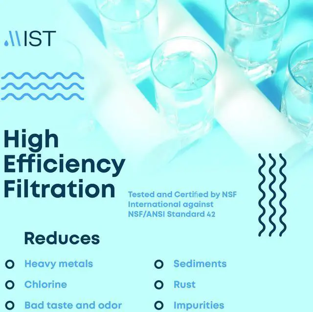 Alt view image 4 of 5 - Mist Stainless Steel Activated Carbon Fiber Faucet Filtration System NSF Certified Connects to Standard Faucets 320-Gallon Capacity