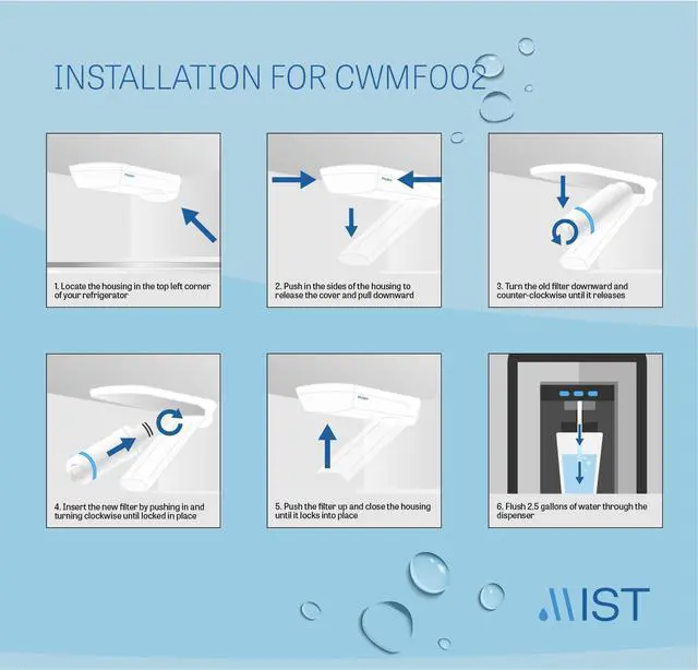 Alt view image 5 of 7 - Mist LT1000P Water Filter Replacement, Compatible with LG Models: ADQ747935, MDJ64844601, LMXS28626D, LT1000PC, LT-1000PC Kenmore 46-9980, 469982, 3 Pack