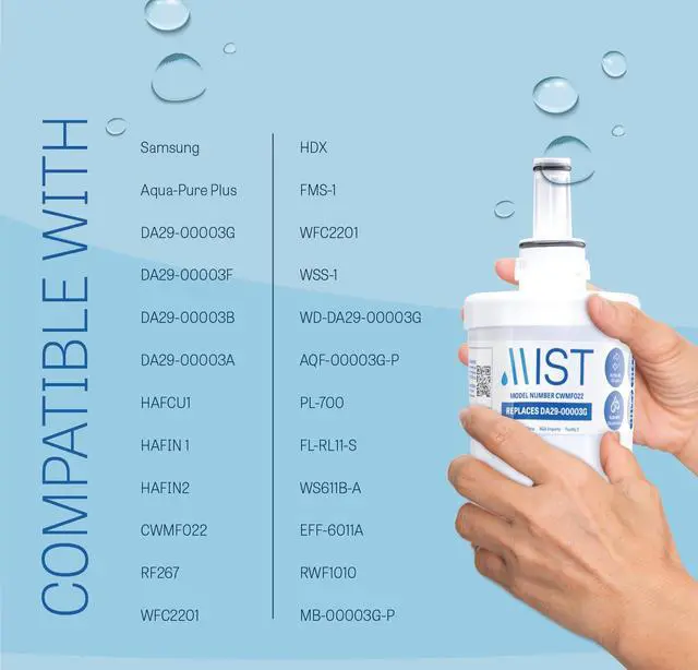 Alt view image 4 of 7 - Mist DA29-00003G Water Filter Replacement, Compatible with Samsung Models: Aqua-Pure Plus, RSG257AARS, DA29-00003F, DA29-00003B, DA29-00003A, HAFCU1, HAFIN1/EXP, HAFIN2/EXP, 2 Pack - Mist