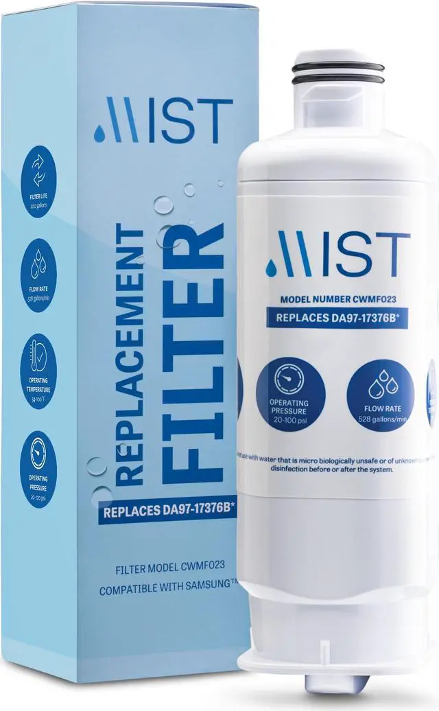 Alt view image 3 of 7 - Mist DA97-17376B Samsung Water Filter Replacement for Samsung Water Filter DA97-17376B, HAF-QIN Refrigerator Water Filter, HAF-QIN/EXP, DA97-08006C, RF28R7351SG, RF23M8070SR, RF23M8070SG WS645A 1 Pack