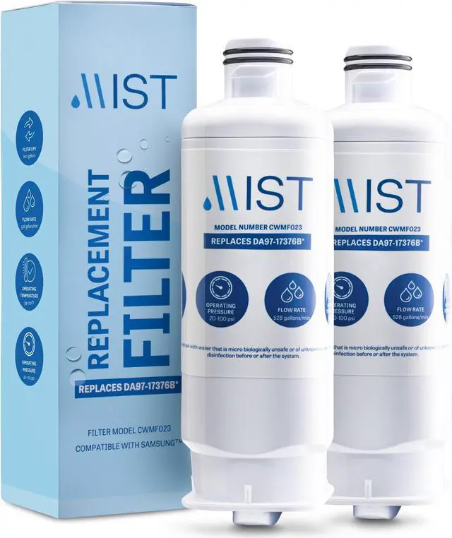 Main image of Mist DA97-17376B Samsung Water Filter Replacement for Samsung Water Filter DA97-17376B, HAF-QIN Refrigerator Water Filter, HAF-QIN/EXP, DA97-08006C, RF28R7351SG, RF23M8070SR, RF23M8070SG WS645A 2 Pack