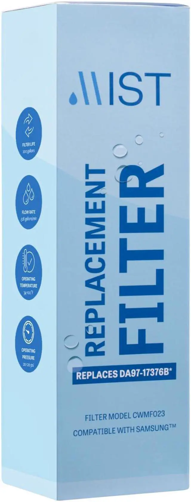 Alt view image 2 of 7 - Mist DA97-17376B Samsung Water Filter Replacement for Samsung Water Filter DA97-17376B, HAF-QIN Refrigerator Water Filter, HAF-QIN/EXP, DA97-08006C, RF28R7351SG, RF23M8070SR, RF23M8070SG WS645A 3 Pack