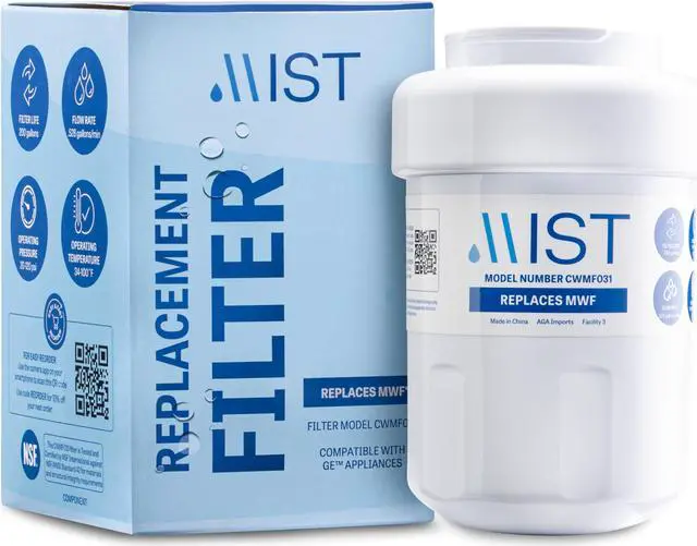 Main image of Mist MWF Replacement for GE MWF Smartwater, MWFA, MWFP, GWF, GWFA, Kenmore 9991,46-9991, 469991 Refrigerator Water Filter Replacement, 1 pack