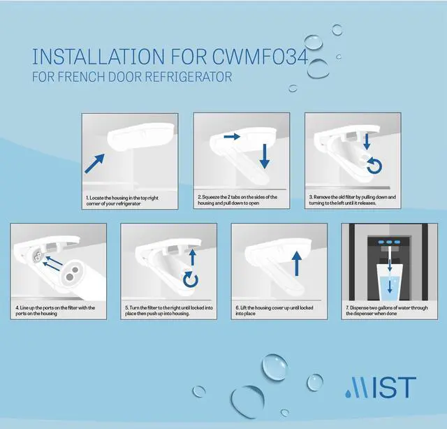 Alt view image 4 of 7 - XWF Water Filter Replacement (Not XWFE), Compatible with GE XWF Models: GWE19JSLSS, WR17X30702, GBE21, GDE21, GDE25, GFE24, 1 Pack- Mist