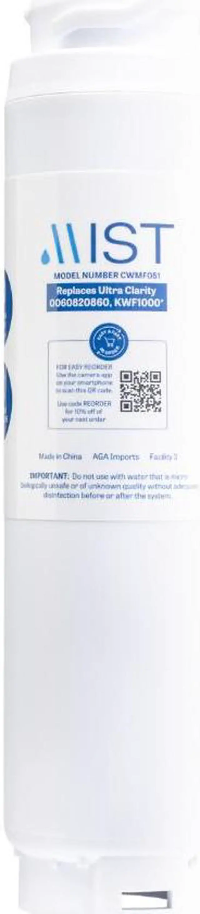 Alt view image 2 of 7 - Mist Ultra Clarity Replacement Compatible With: Bosch Ultra Clarity, 644845, 9000077104, 9000194412, Haier 0060820860, 0060218744, Miele KWF1000 Refrigerator Water Filter, 1 Pack