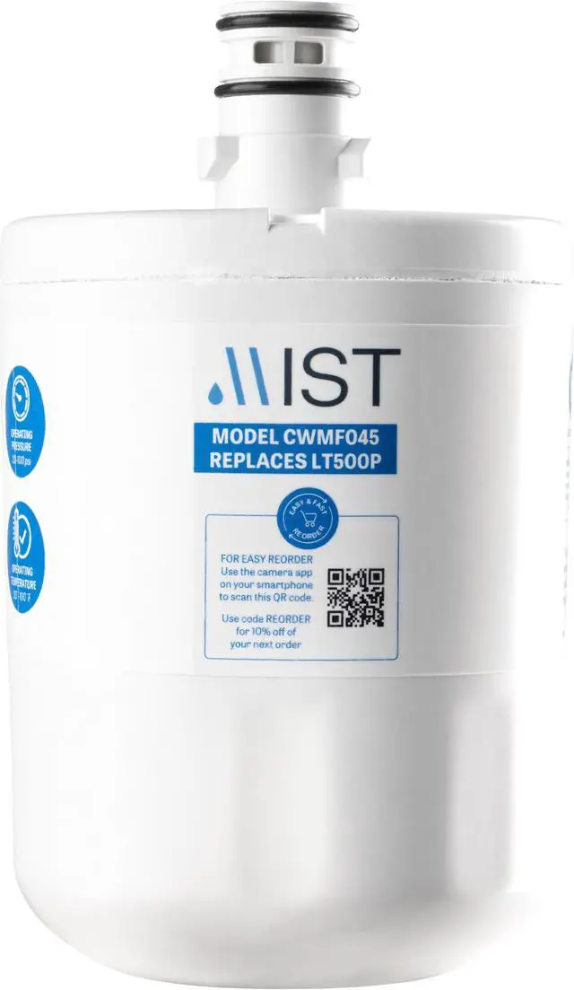 Alt view image 2 of 6 - Mist 5231JA2002A Water Filter Replacement, Compatible LG Models: LT500P, GEN11042FR-08, ADQ72910911, ADQ729109012, Kenmore 9890, 46-9890, LFX25974ST, LMX25964ST, LSC27925ST, 1 Pack