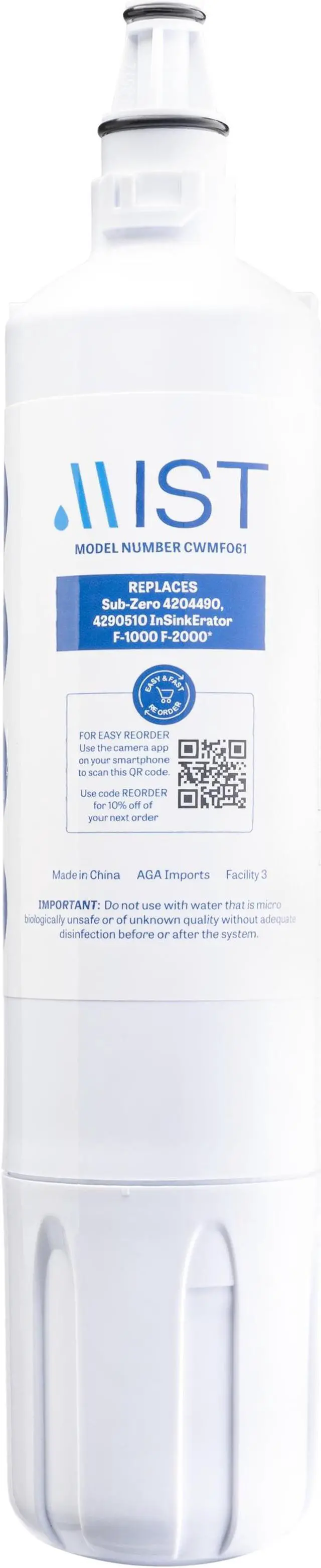 Alt view image 2 of 7 - Mist 4204490 Replacement Compatible with Sub-Zero 4204490, 4290510 InSinkErator F-1000 F-2000 Refrigerator Filter, 2 Pack