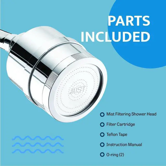 Alt view image 5 of 6 - Filtered Shower Head, 15 Stage Filtration Compact Chrome Shower Head with a Replaceable Filter Removes Chlorine and Bad Odor, Reduces Itchy Ski, Eczema, Improves Skin, Hair, and Nails - Mist