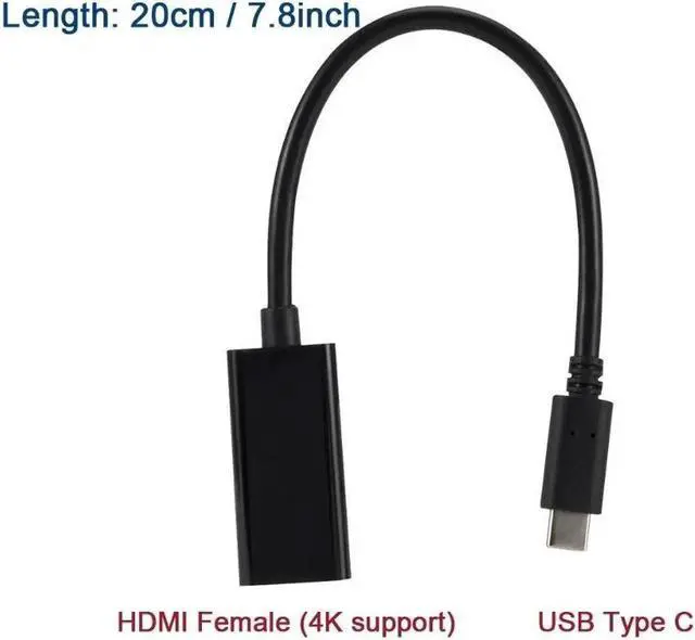 Alt view image 3 of 6 - USB C to HDMI Adapter (4K) USB Type-C to HDMI Adapter (Thunderbolt 3 Compatible) HDMI to USB C Adapter for MacBook Pro/Air iPad Pro Pixelbook Dell XPS Samsung Galaxy and More