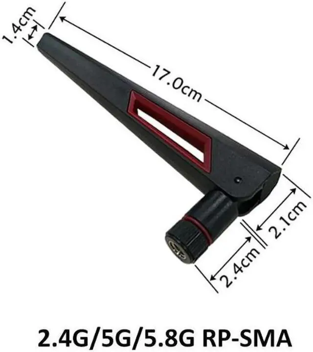 Alt view image 2 of 6 - 2 X 10dBi RP-SMA High Gain Antennas Dual Band 2.4GHz 5GHz WiFi Antenna Connector Universal Antennas Amplifier WLAN Router Antenna Booster